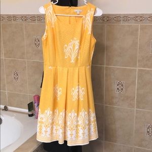 Yellow and white dress